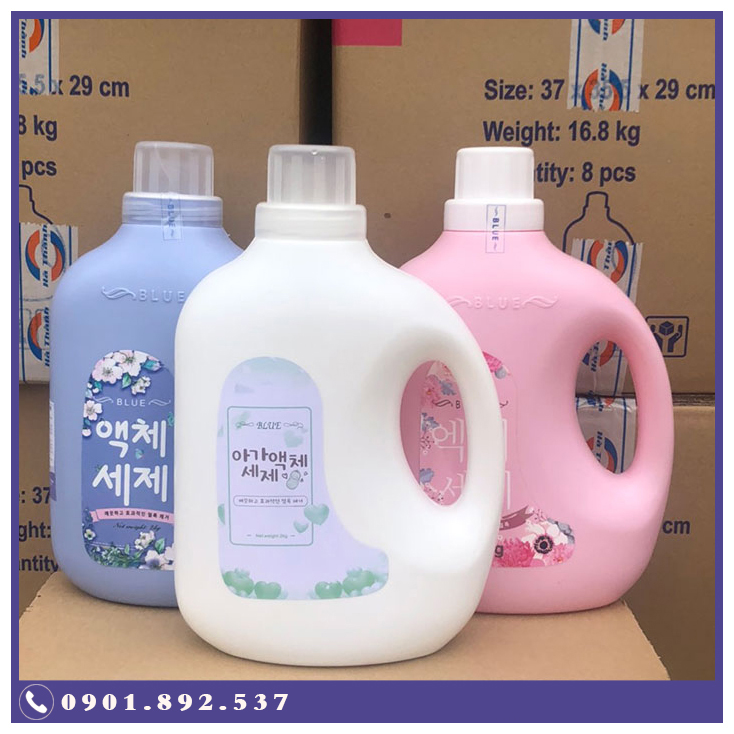 Nước giặt Blue Hàn Quốc Can 2kg Hương Phấn Baby