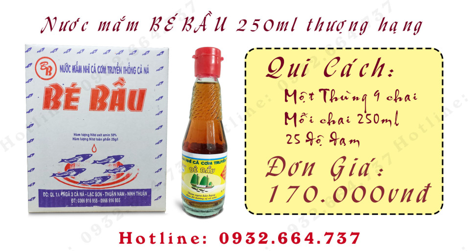 Nước Mắm Bé Bầu 250ml Loại Thượng Hạng Chai Nhỏ