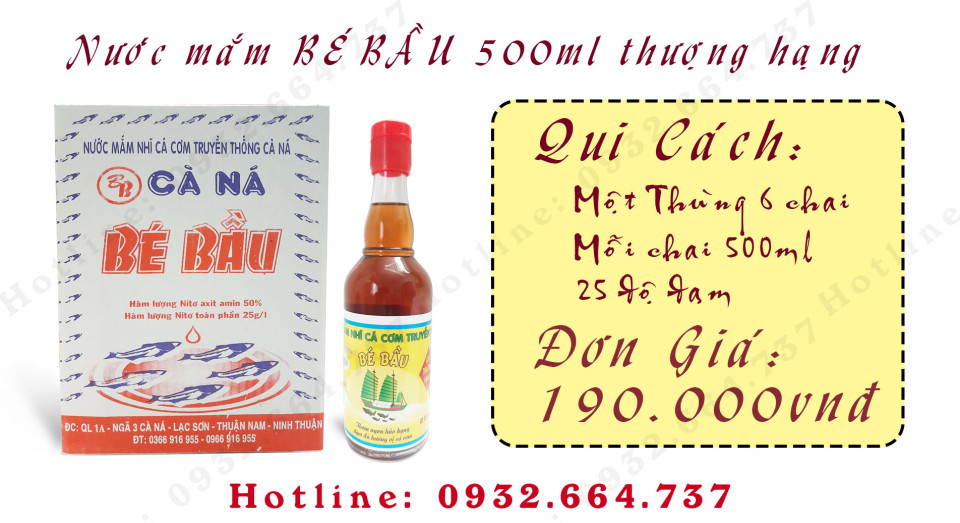 Nước Mắm Bé Bầu 500ml Loại Thượng Hạng