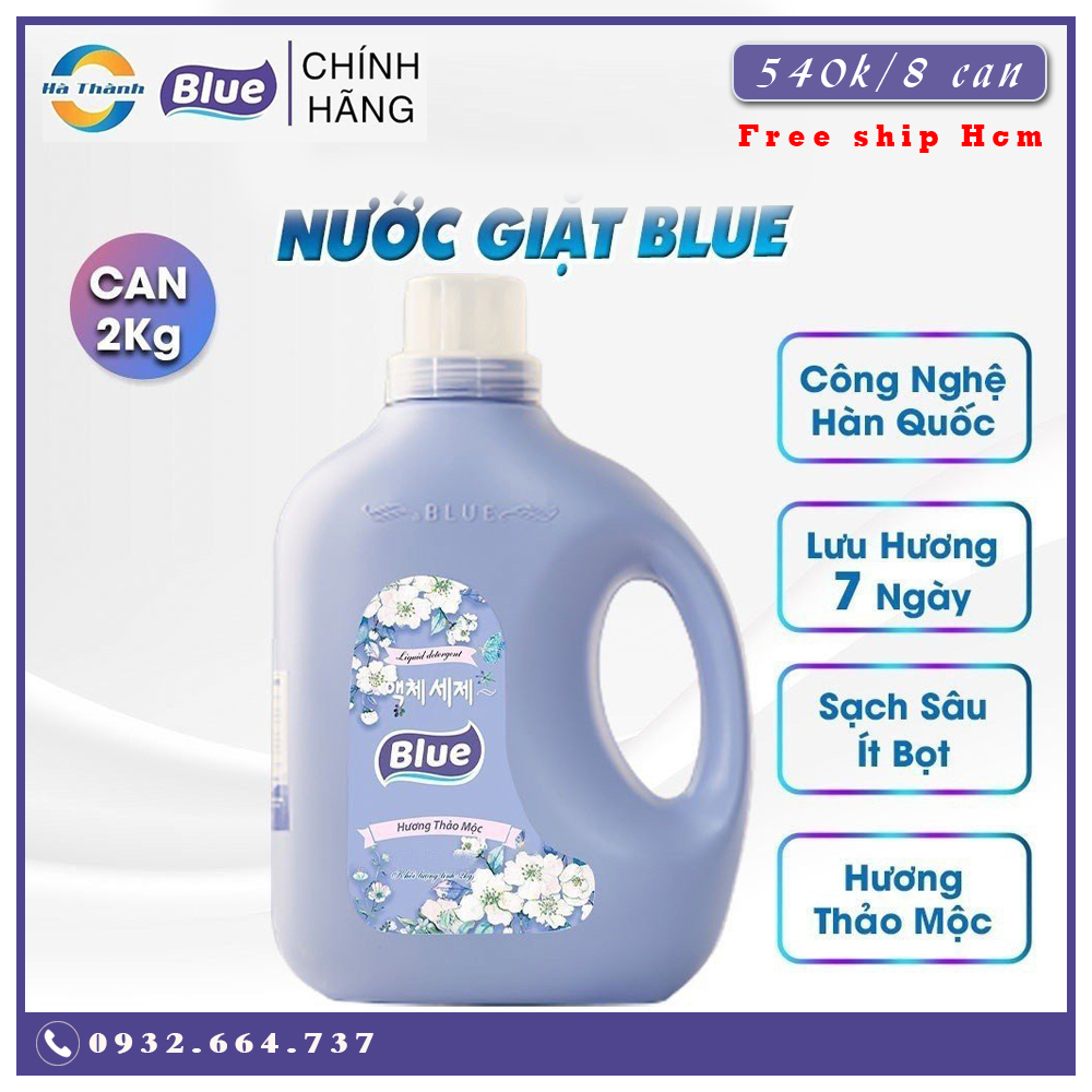 Nước giặt Blue Hàn Quốc Can 2kg Hương Thảo Mộc - Hàng Chính Hãng Công Ty